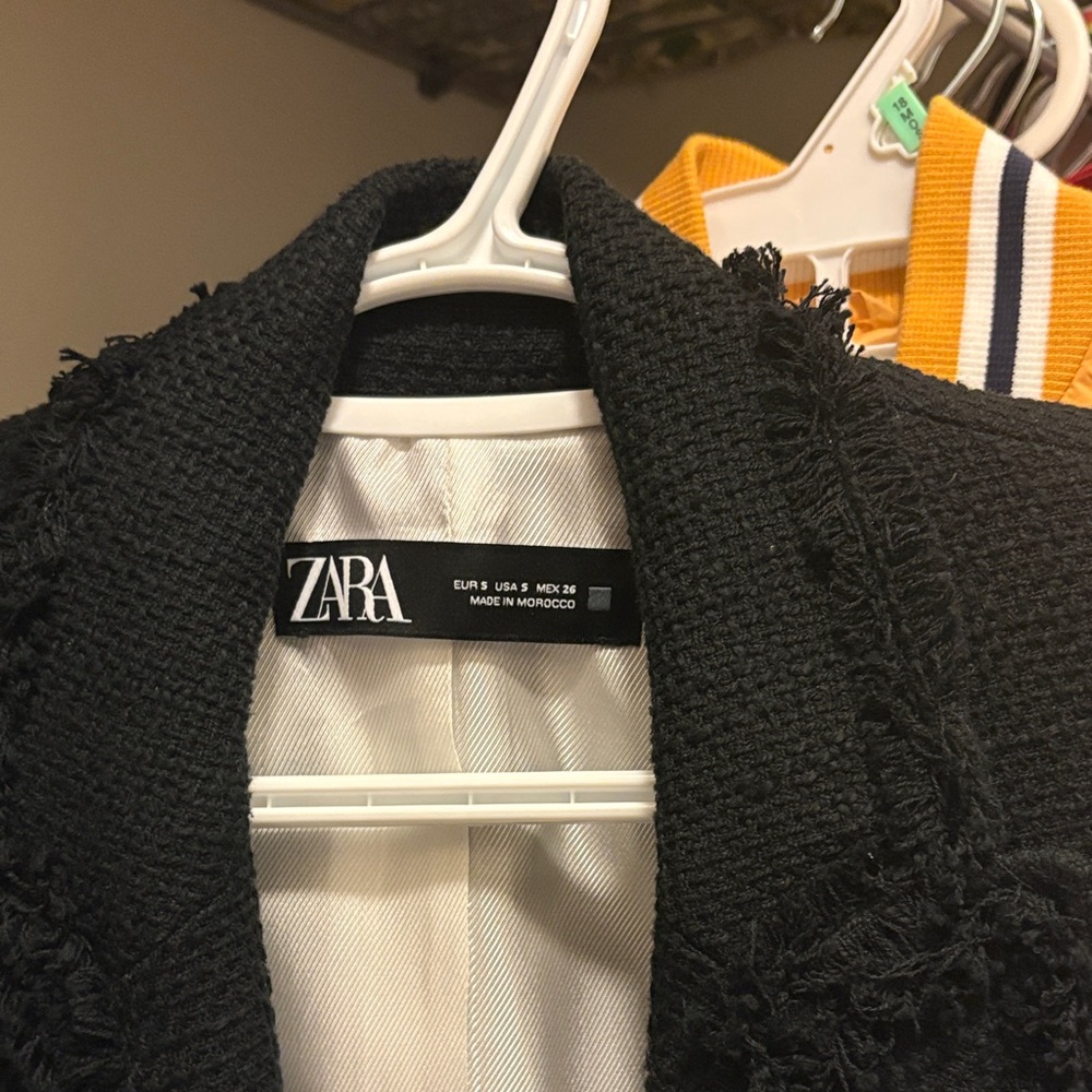 Zara Black Fringed Jacket